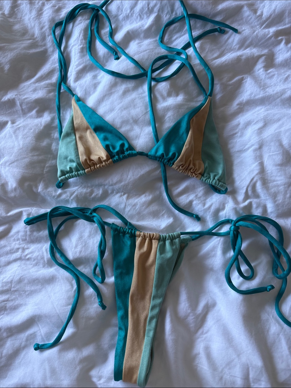 Andi Bagus Striped Triangle Bikini Set